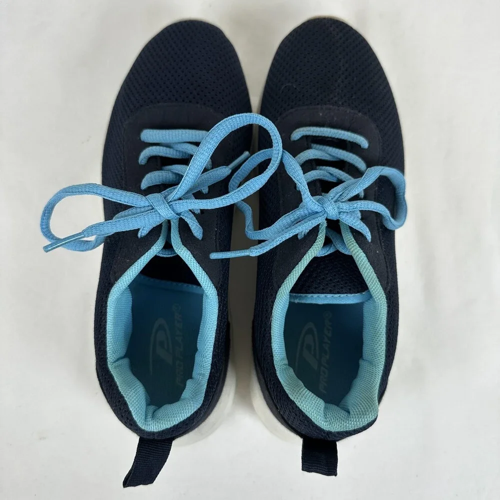 Pro Player Shoes Womens Size 6 Navy Blue Aqua Mesh Athletic Walking Sneakers